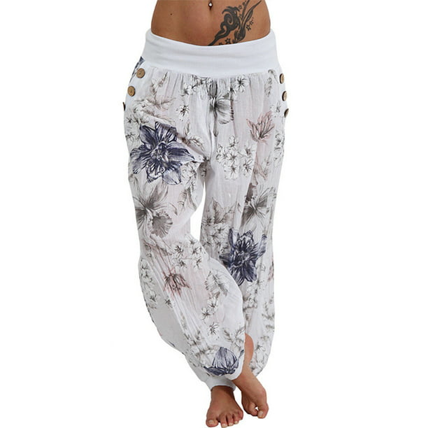 Women Boho Floral Yoga Printed Harem Trousers Alibaba Hippie Long Pant Plus Size 